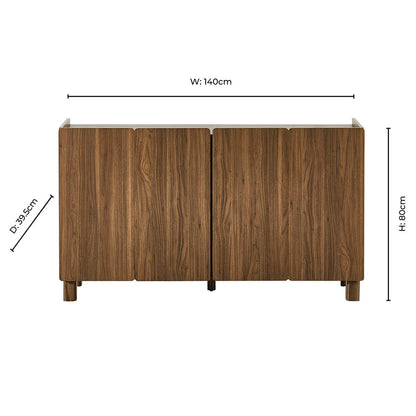 Avalon 4 Door Sideboard - Medium Wood