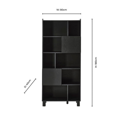 Avalon Shelving Unit - Black Wood Effect