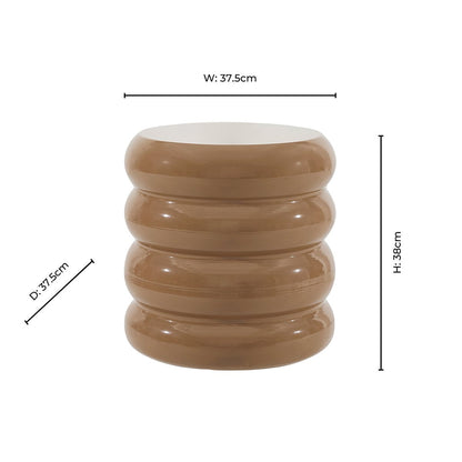 Florrie High Gloss Side Table - Caramel