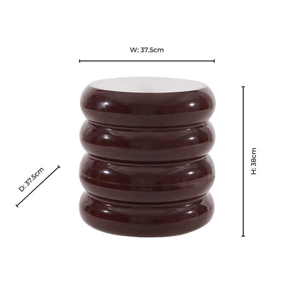 Florrie High Gloss Side Table - Chocolate
