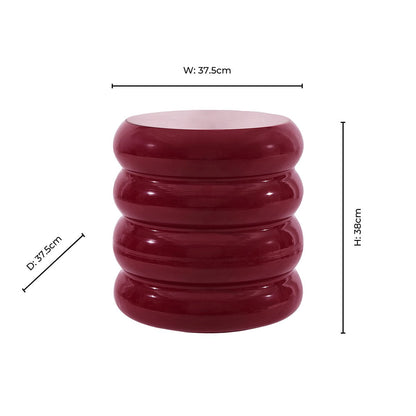 Florrie High Gloss Side Table - Wine