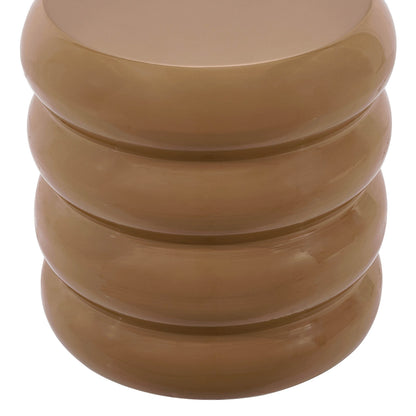 Florrie High Gloss Side Table - Caramel