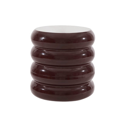 Florrie High Gloss Side Table - Chocolate