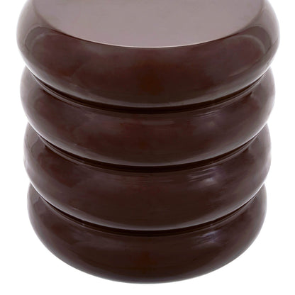 Florrie High Gloss Side Table - Chocolate