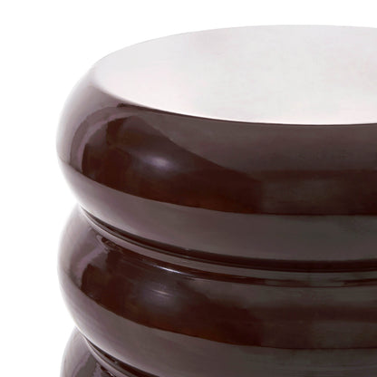 Florrie High Gloss Side Table - Chocolate