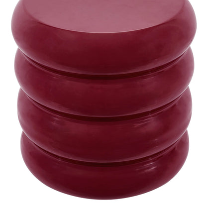 Florrie High Gloss Side Table - Wine