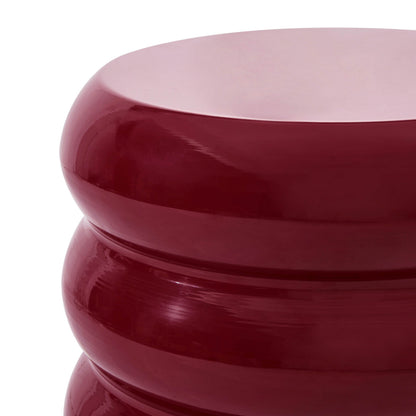 Florrie High Gloss Side Table - Wine