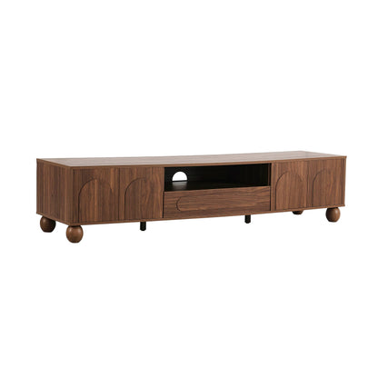 Rachel Arch Front Tv Unit for TVs up to 75" - Mid Wood