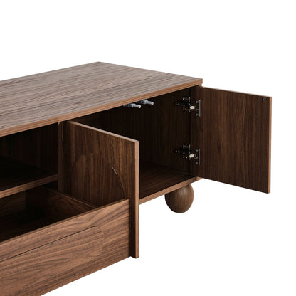 Rachel Arch Front Tv Unit for TVs up to 75" - Mid Wood