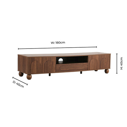 Rachel Arch Front Tv Unit for TVs up to 75" - Mid Wood