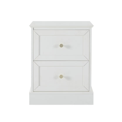 Ruby 2 Drawer Bedside Table - Warm White