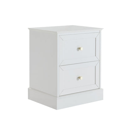 Ruby 2 Drawer Bedside Table - Warm White