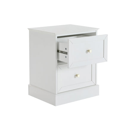 Ruby 2 Drawer Bedside Table - Warm White