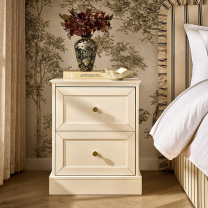 Ruby 2 Drawer Bedside Table - Warm White