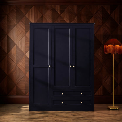 Ruby 3 Door Wardrobe with Drawers - Midnight