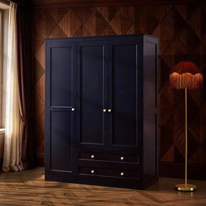 Ruby 3 Door Wardrobe with Drawers - Midnight