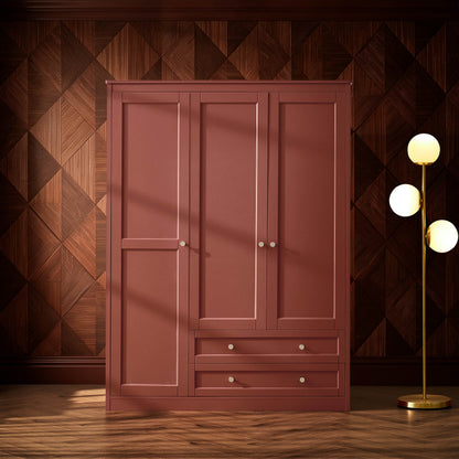 Ruby 3 Door Wardrobe with Drawers - Terracotta