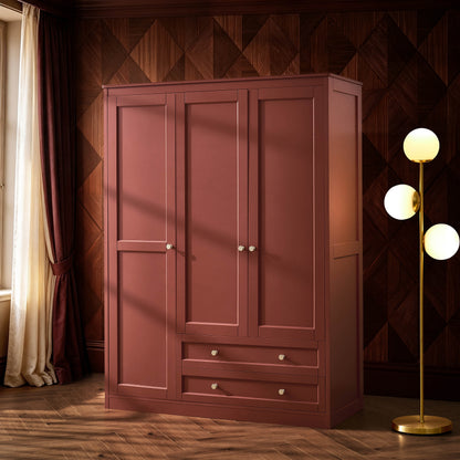 Ruby 3 Door Wardrobe with Drawers - Terracotta