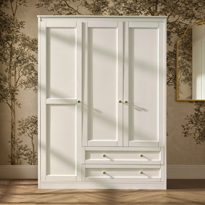 Ruby 3 Door Wardrobe with Drawers - Warm White
