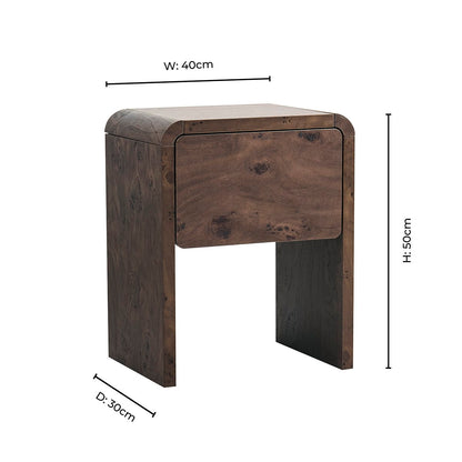 Samira Side Table - Dark Burl