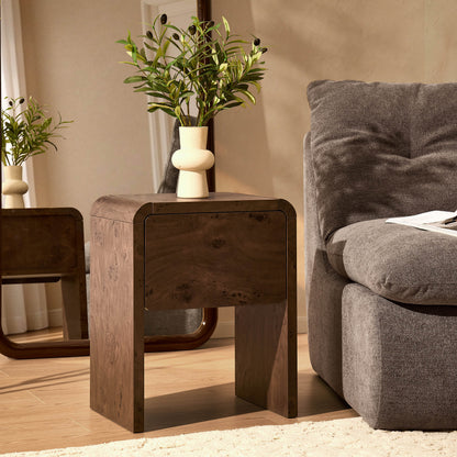 Samira Side Table - Dark Burl