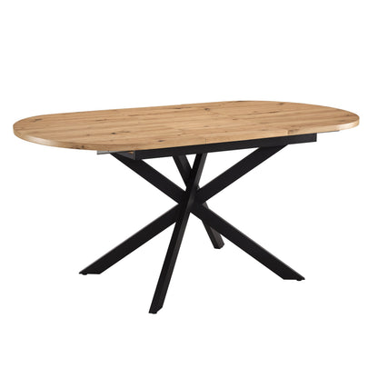 Brooke Oval Extendable 4-6 Seater Dining Table - Wood/Black