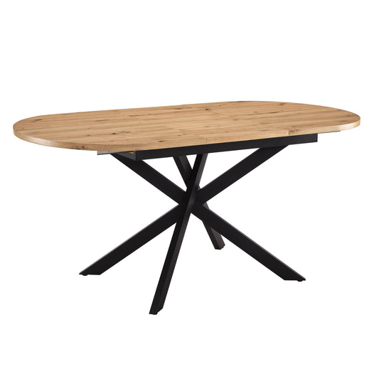 Brooke Oval Extendable 4-8 Seater Dining Table - Wood/Black