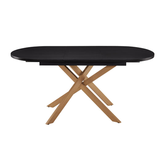 Brooke Oval Extendable 4-8 Seater Dining Table - Black/Wood