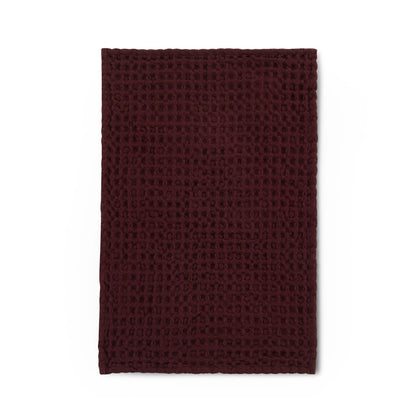 Delphine Waffle Set of 3 Tea Towels - Berry