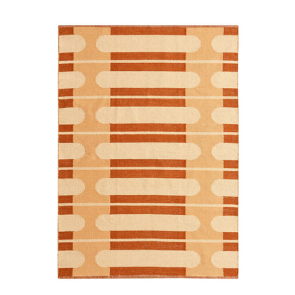 Dominic Contrast Geometric Rug - Orange