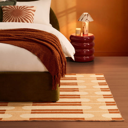 Dominic Contrast Geometric Rug - Orange