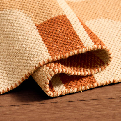 Dominic Contrast Geometric Rug - Orange