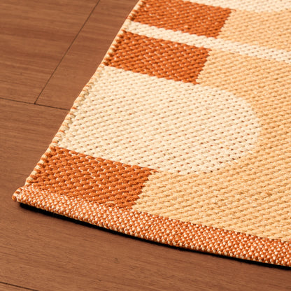 Dominic Contrast Geometric Rug - Orange