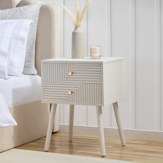 Dora 2 Drawer Nightstand - Warm White