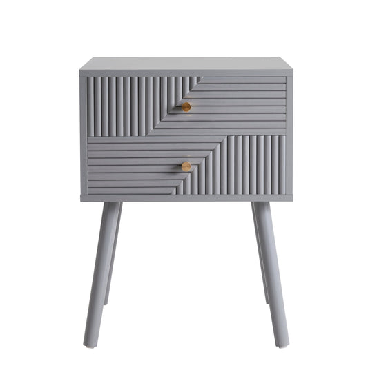 Dora 2 Drawer Nightstand - Light Grey