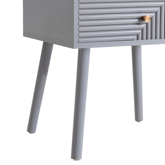 Dora 2 Drawer Nightstand - Light Grey