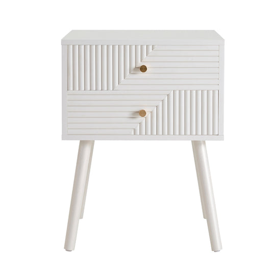 Dora 2 Drawer Nightstand - Warm White