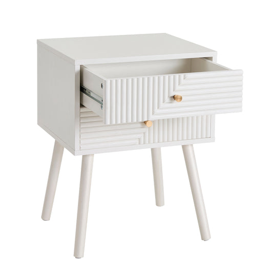 Dora 2 Drawer Nightstand - Warm White