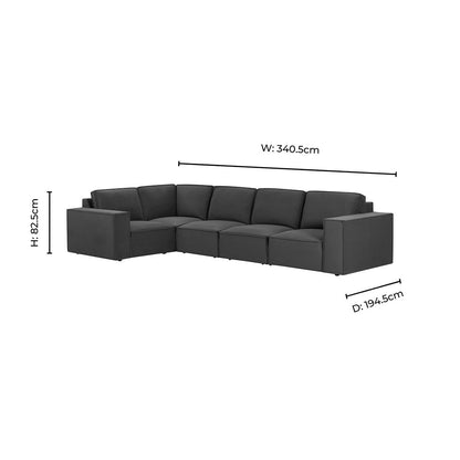 Brooklyn Large Left Hand L-Shape Sofa  - Muted Moss