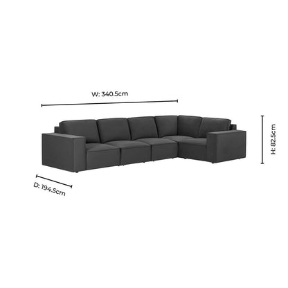 Brooklyn Large Right Hand L-Shape Sofa  - Muted Moss