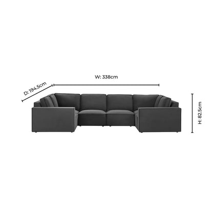 Brooklyn U-Shape Sofa - Muted Moss