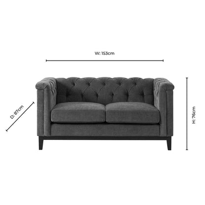 Chesterfield 2 Seater Sofa - Cedar Earth