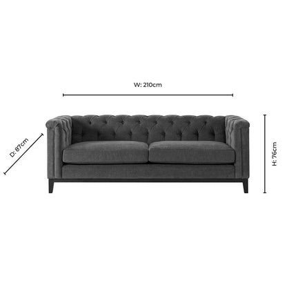 Chesterfield 3 Seater Sofa - Cedar Earth