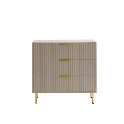 Evie 3 Piece Bundle - 2 Bedside Tables and Small Chest - Taupe