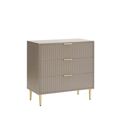 Evie 3 Piece Bundle - 2 Bedside Tables and Small Chest - Taupe