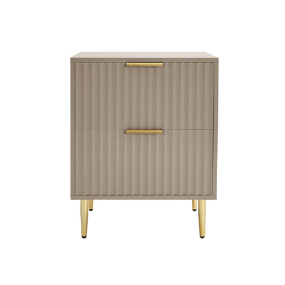 Evie 2 Drawer Bedside Table - Taupe