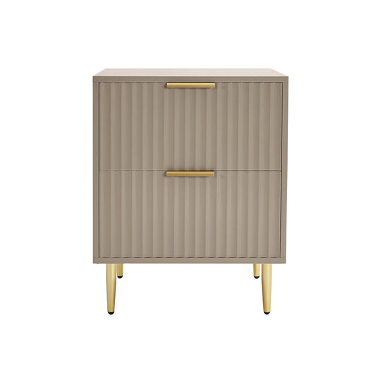 Evie 2 Drawer Bedside Table - Taupe