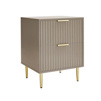 Evie 3 Piece Bundle - 2 Bedside Tables and Small Chest - Taupe