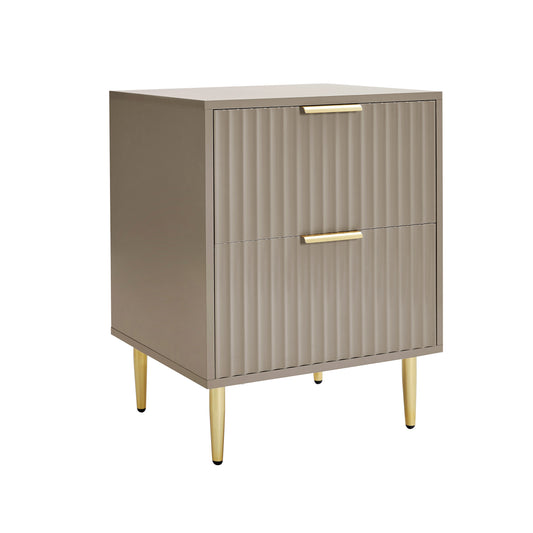 Evie 2 Drawer Bedside Table - Taupe