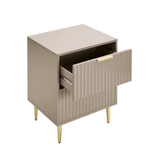 Evie 2 Drawer Bedside Table - Taupe